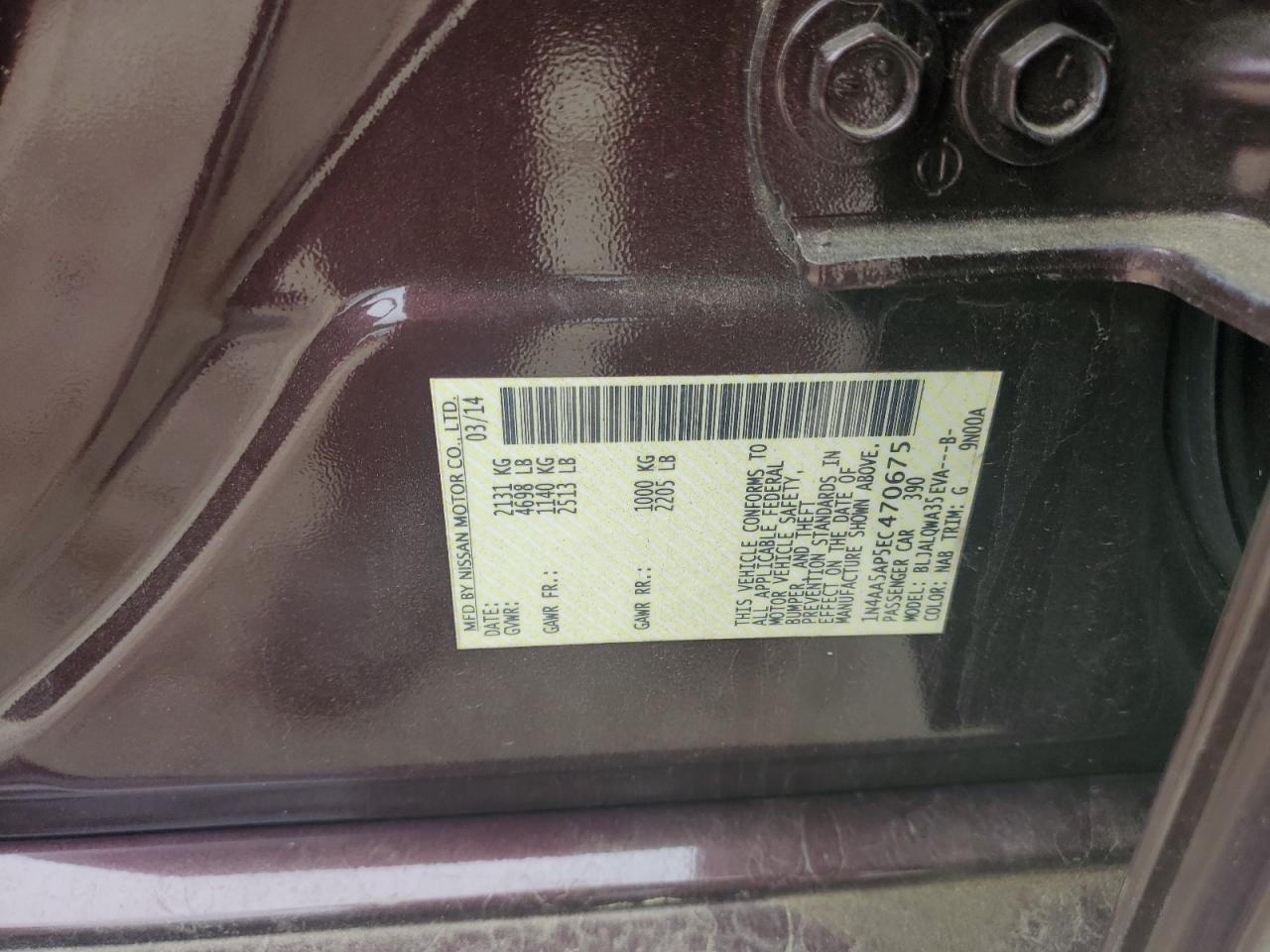 2014 NISSAN Maxima