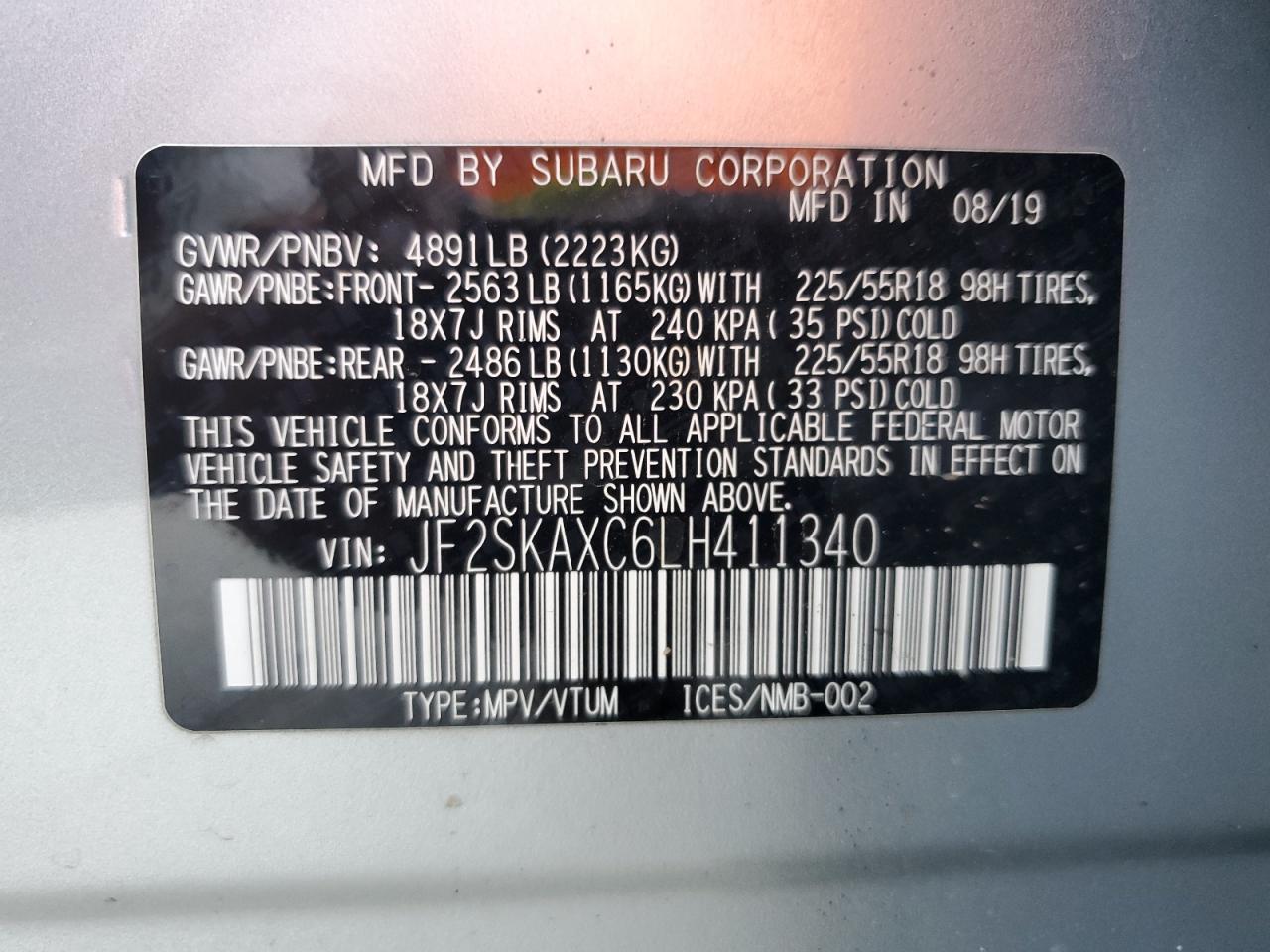 2020 SUBARU FORESTER