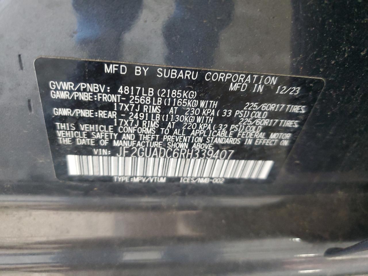 2024 SUBARU Crosstrek
