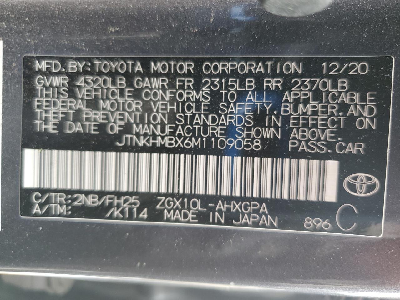 2021 TOYOTA C-HR