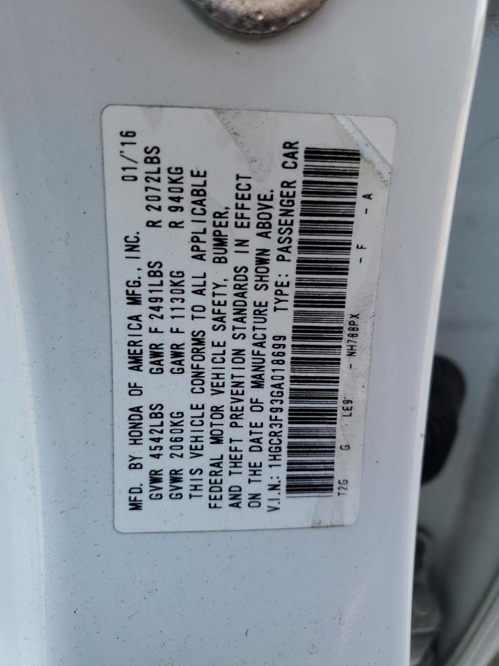 2016 HONDA ACCORD