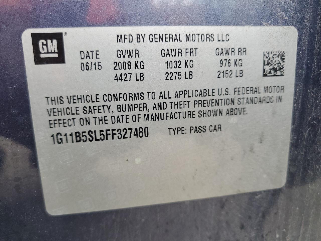 2015 CHEVROLET MALIBU