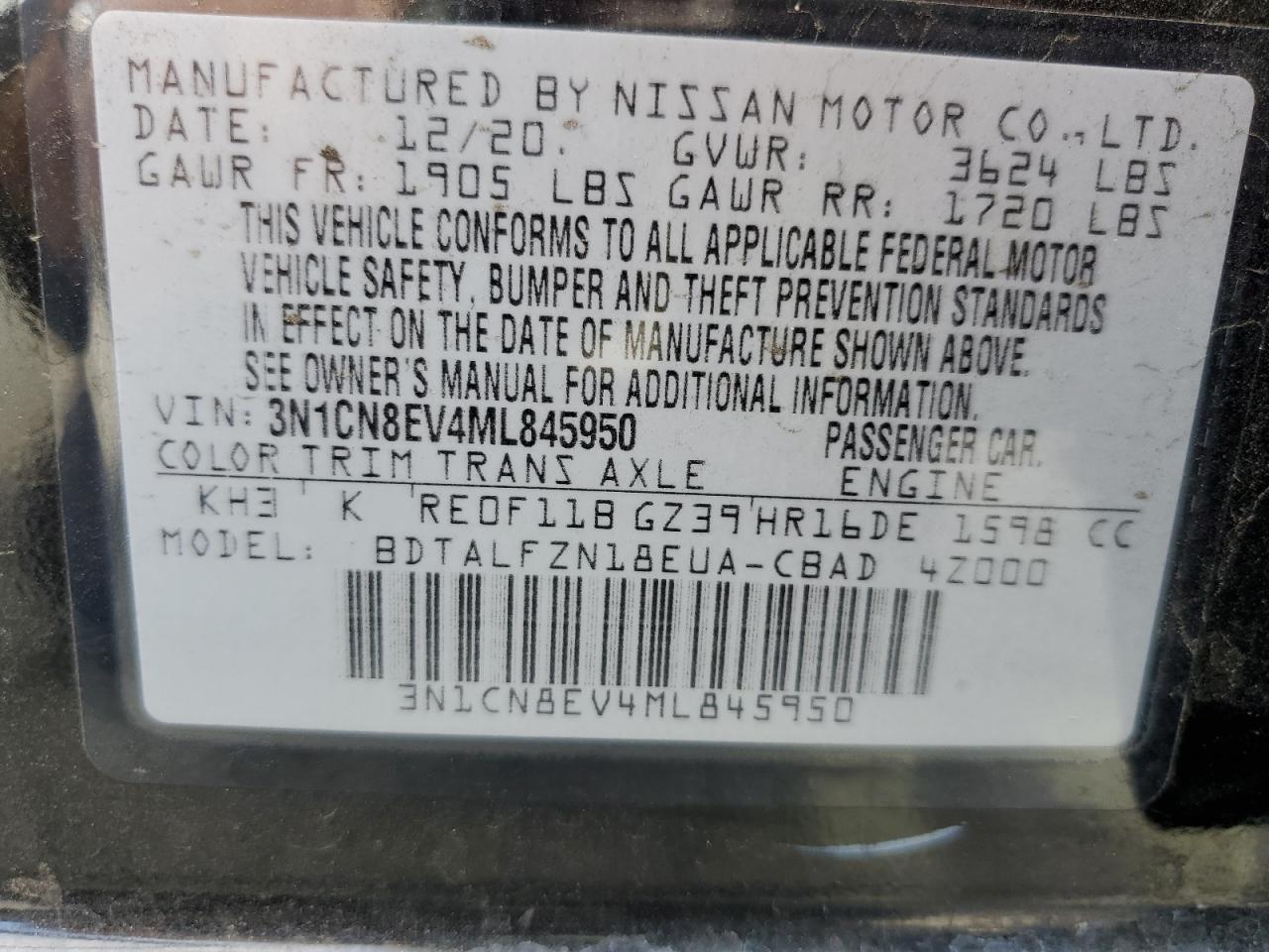 2021 NISSAN VERSA