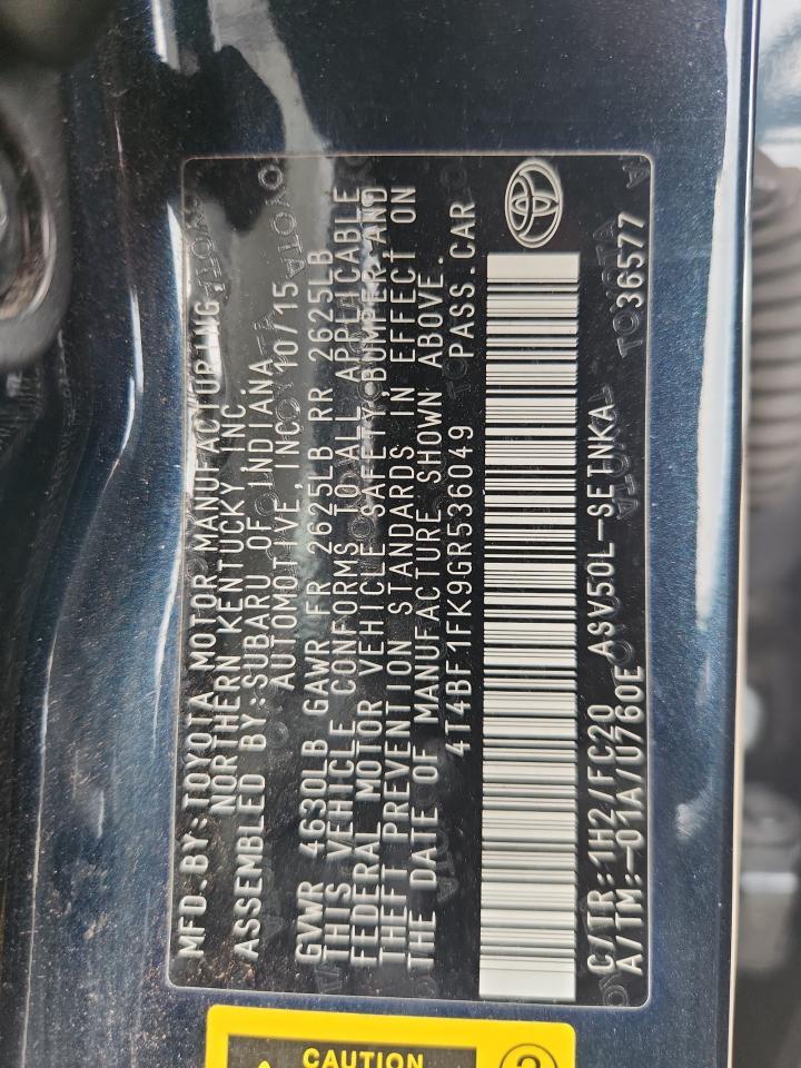 2016 TOYOTA CAMRY