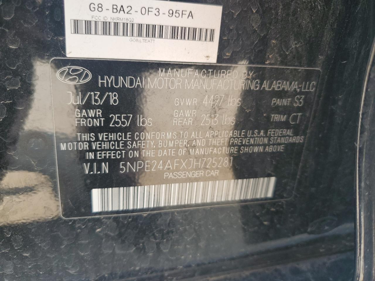2018 HYUNDAI SONATA