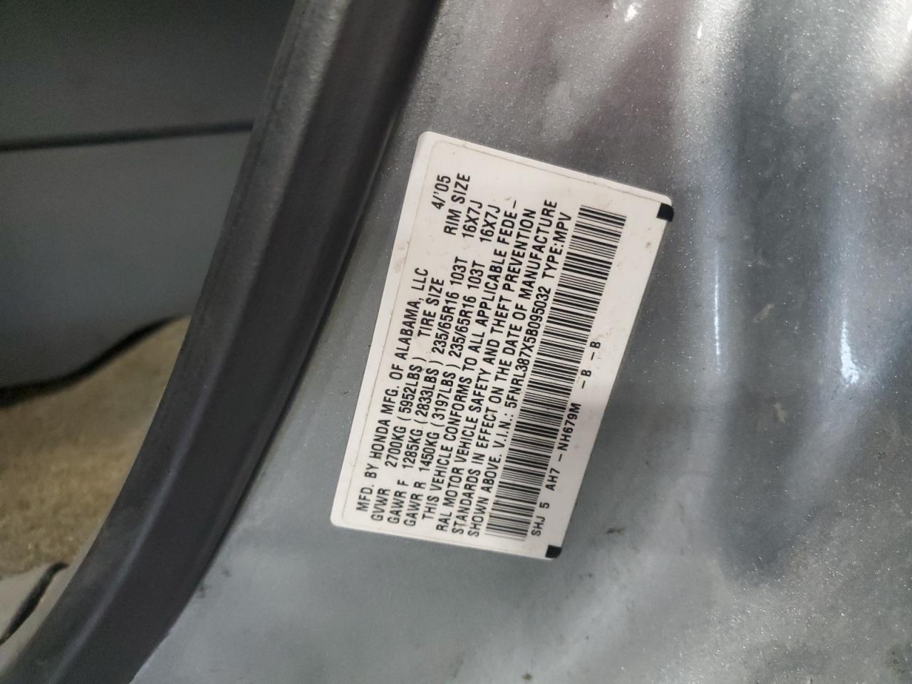 2005 HONDA ODYSSEY