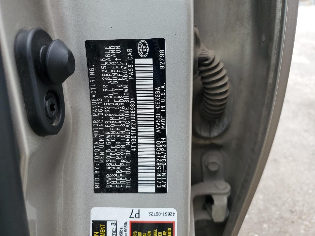 2013 TOYOTA CAMRY