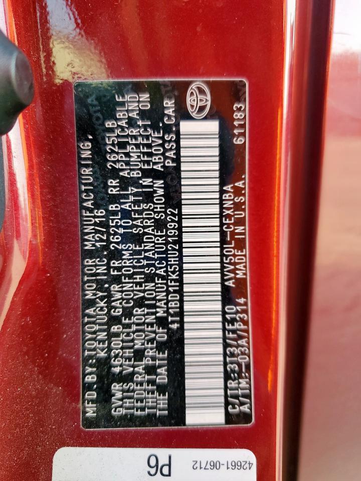 2017 TOYOTA CAMRY