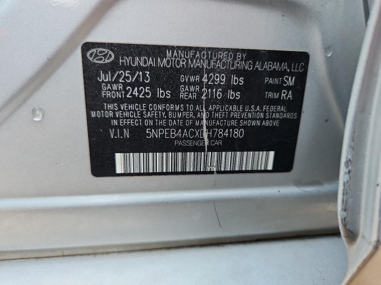 2013 HYUNDAI SONATA