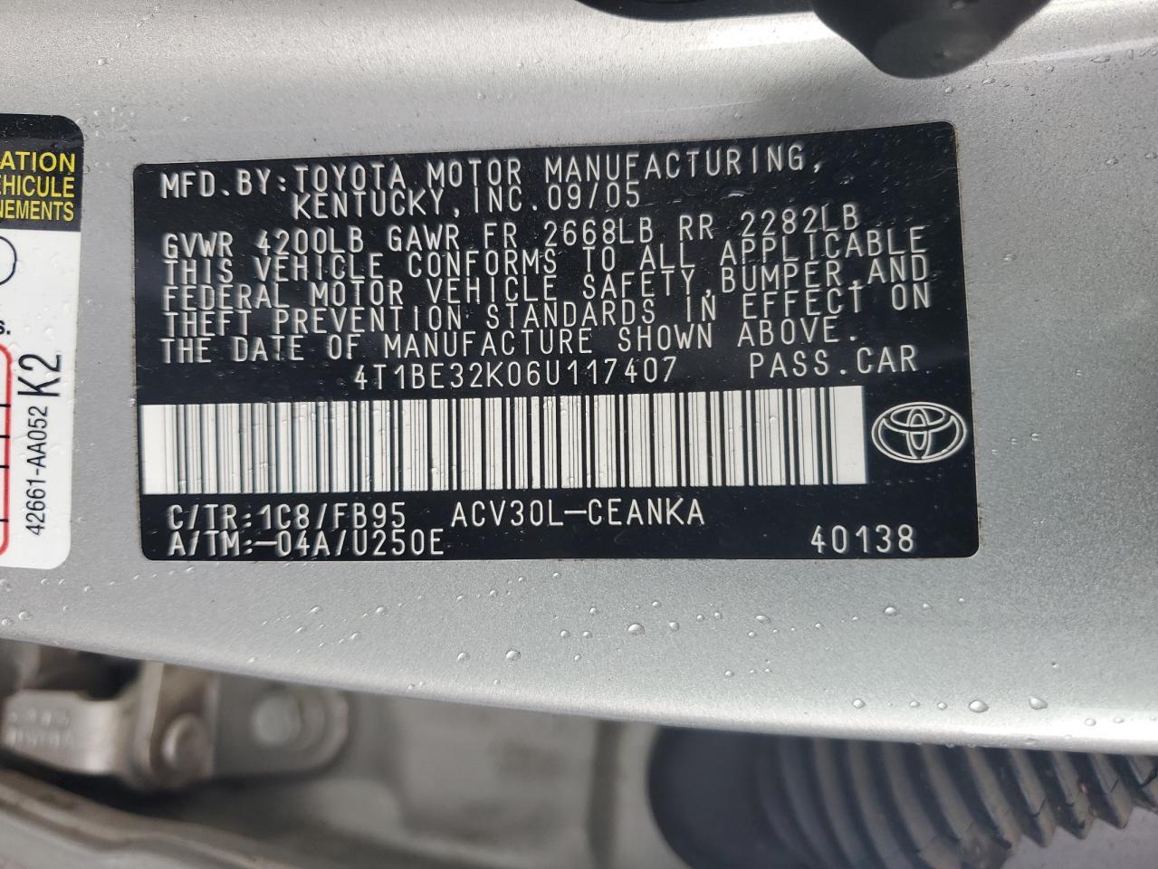 2006 TOYOTA CAMRY
