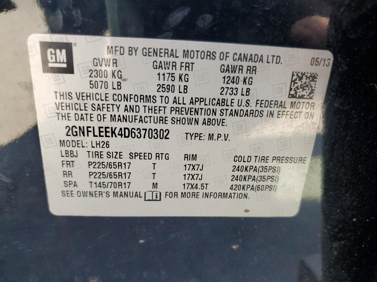 2013 CHEVROLET EQUINOX