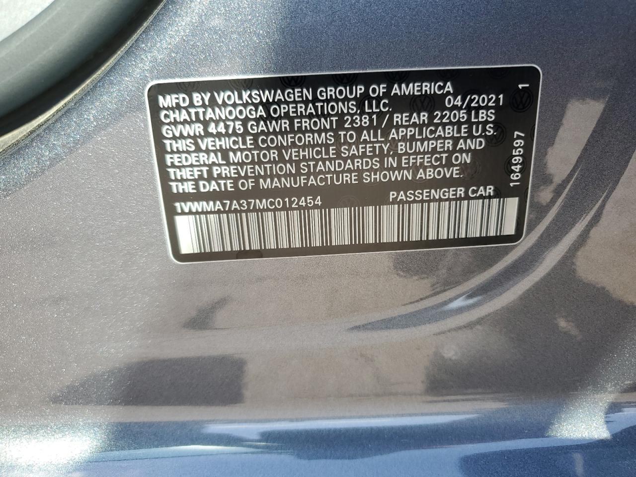2021 VOLKSWAGEN Passat