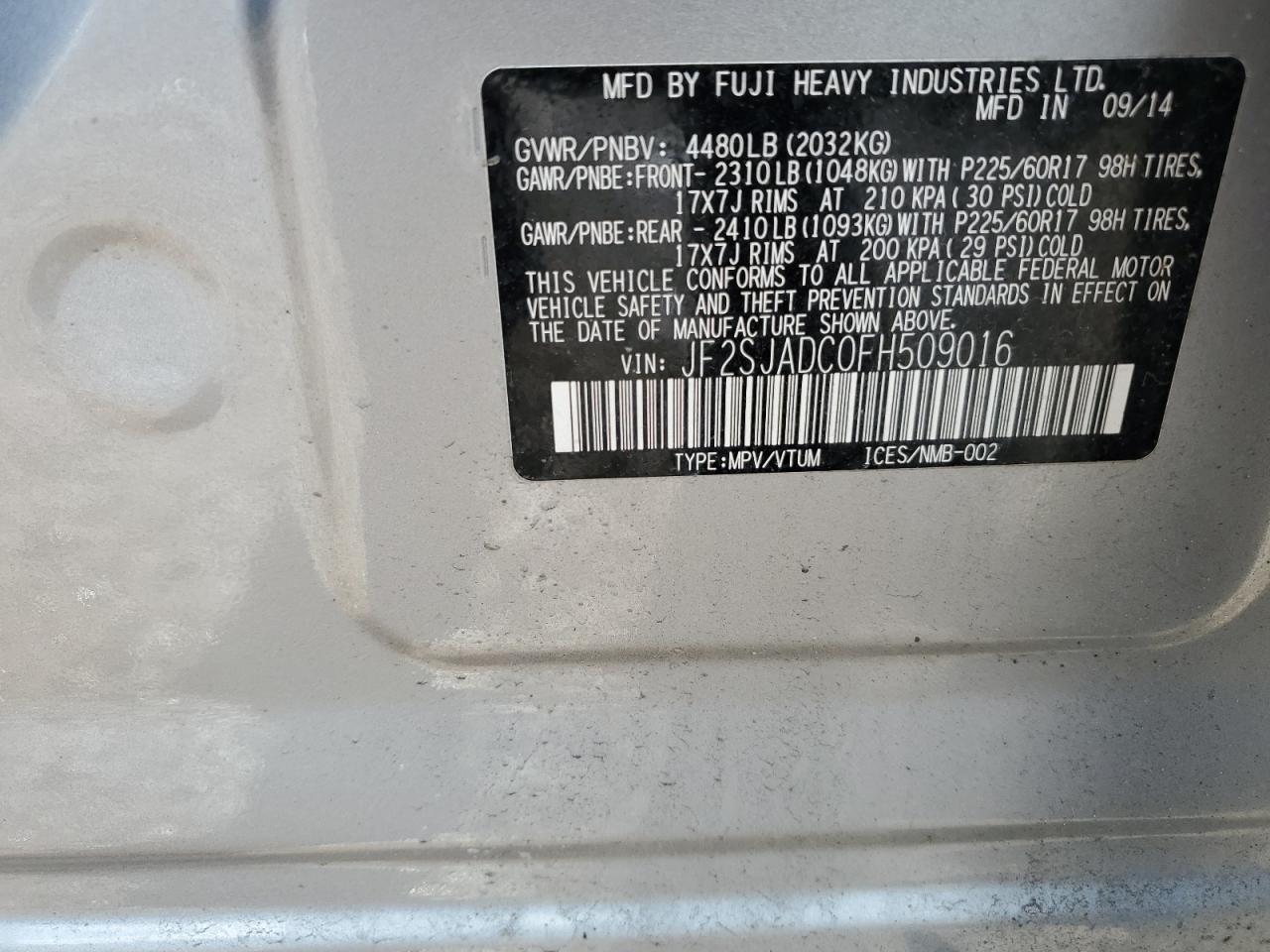 2015 SUBARU FORESTER