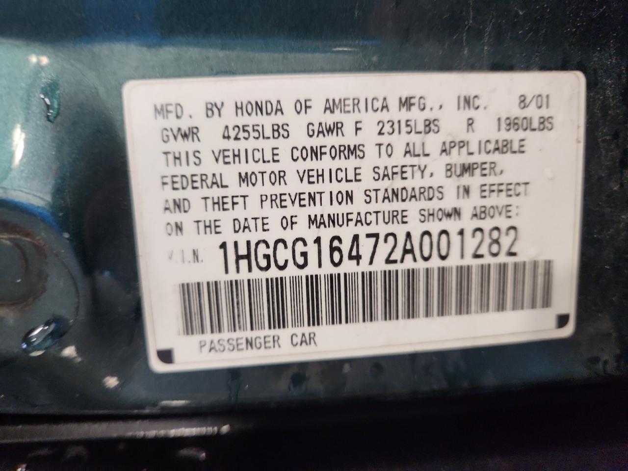 2002 HONDA ACCORD