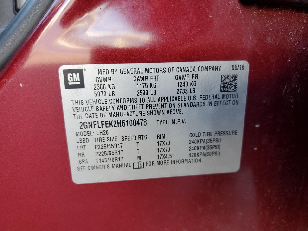 2017 CHEVROLET EQUINOX