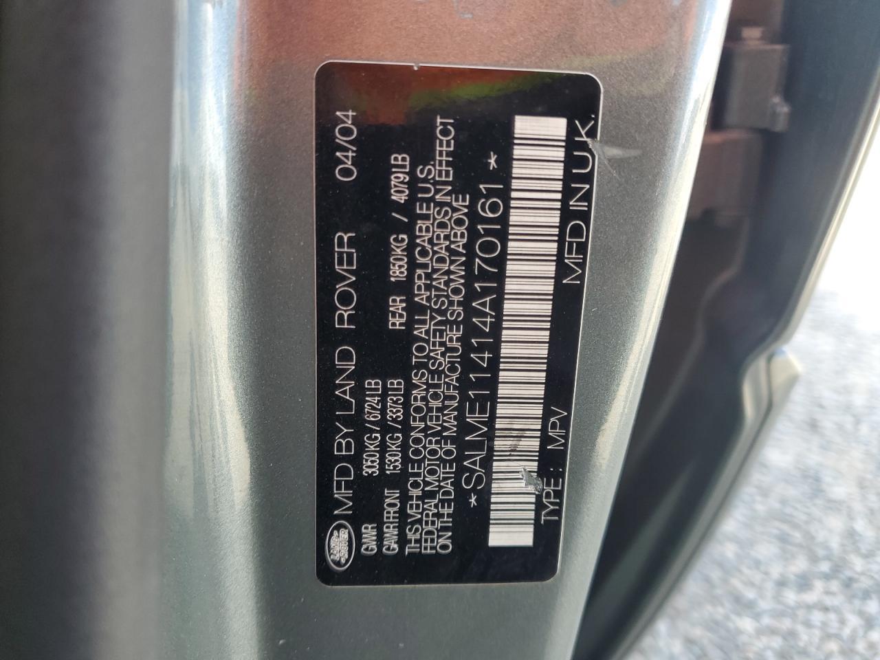 2004 LAND ROVER RANGE ROVER