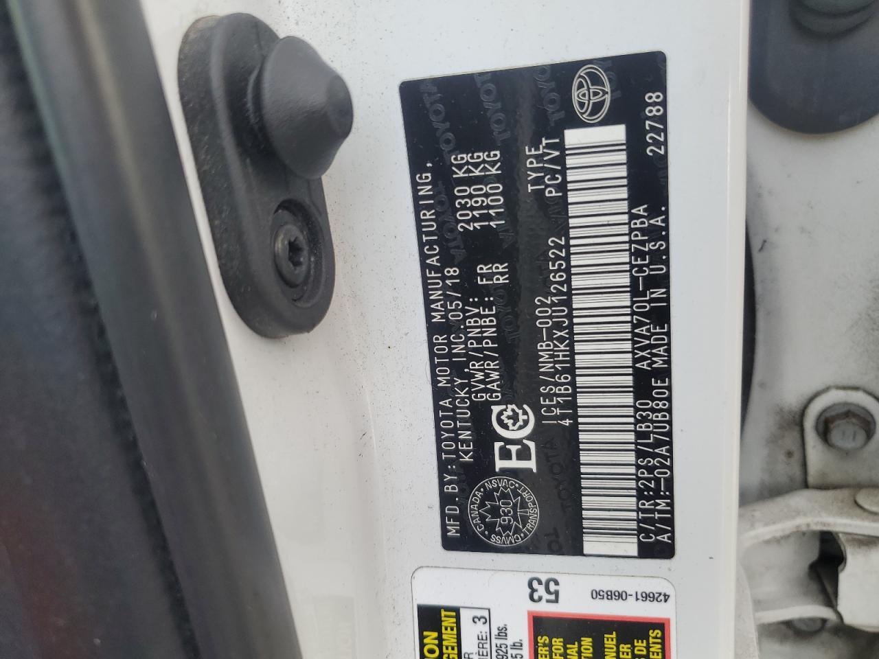 2018 TOYOTA CAMRY