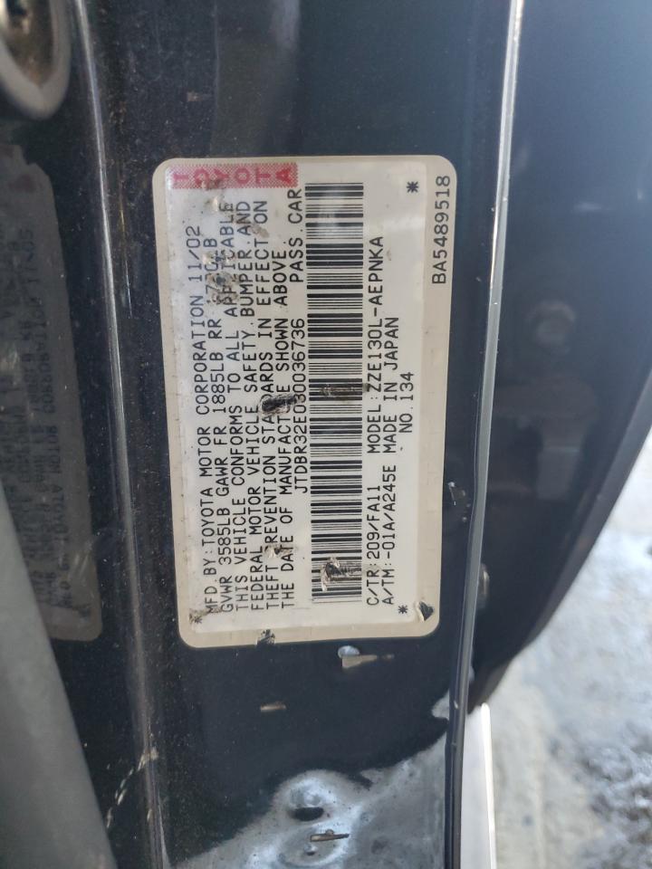 2003 TOYOTA COROLLA