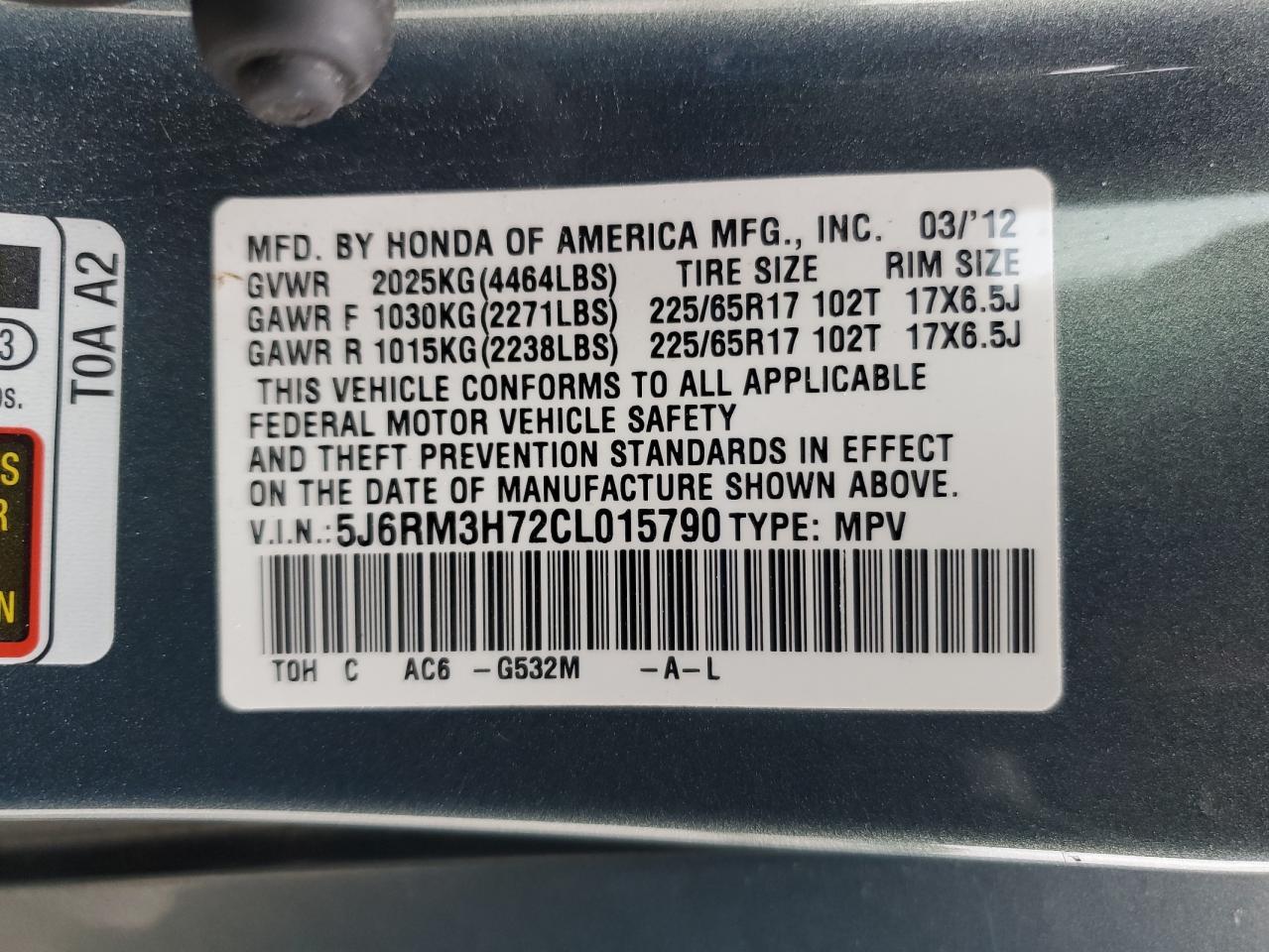 2012 HONDA CR-V