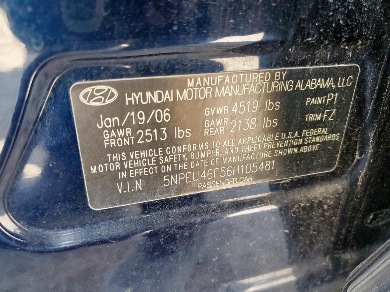 2006 HYUNDAI SONATA
