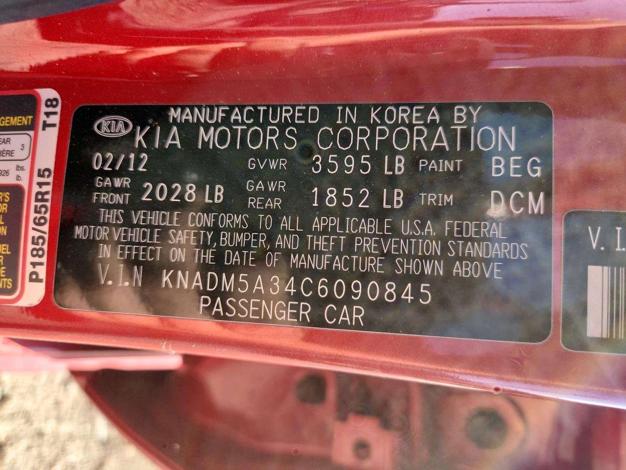 2012 KIA RIO