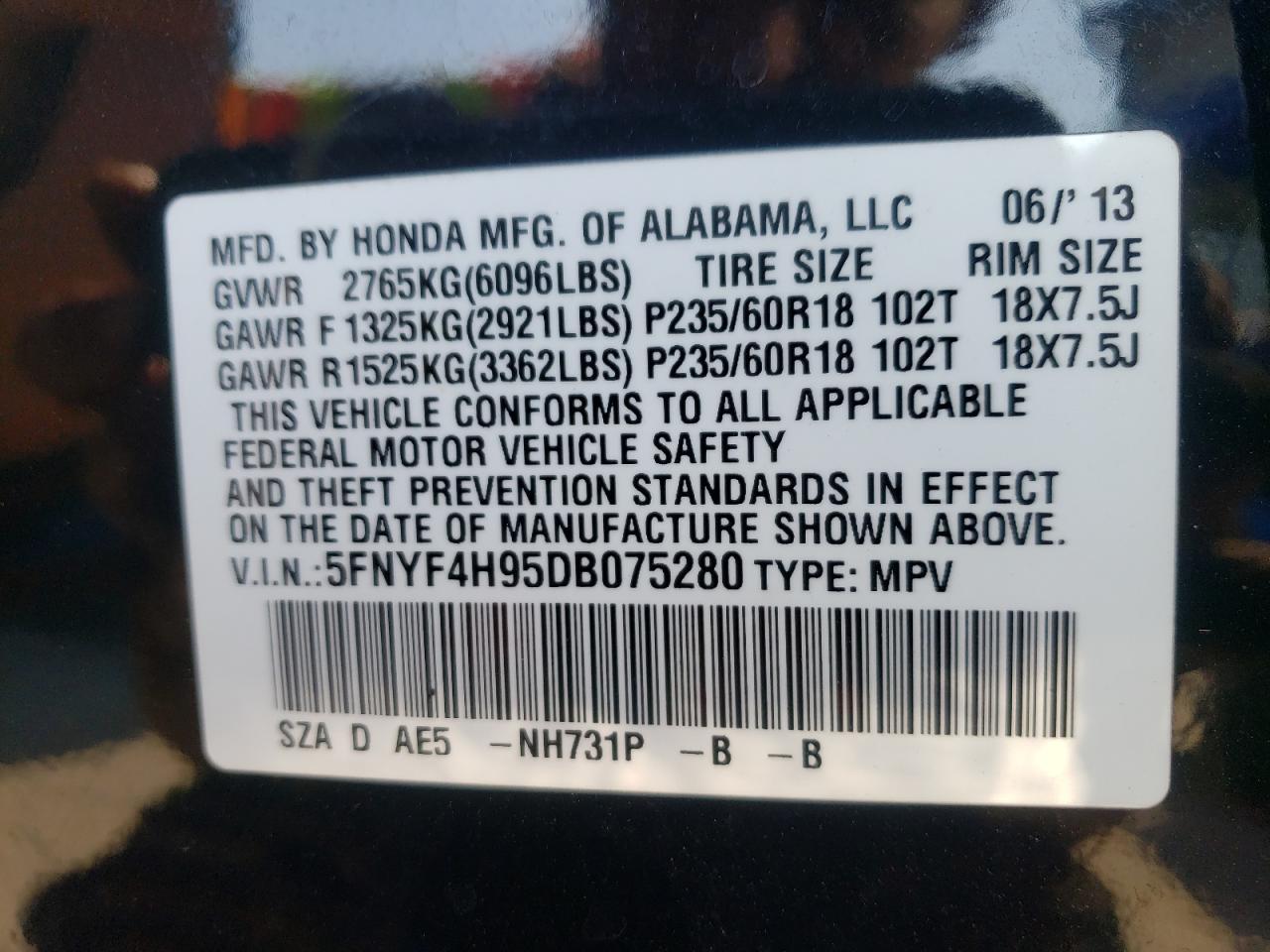 2013 HONDA PILOT