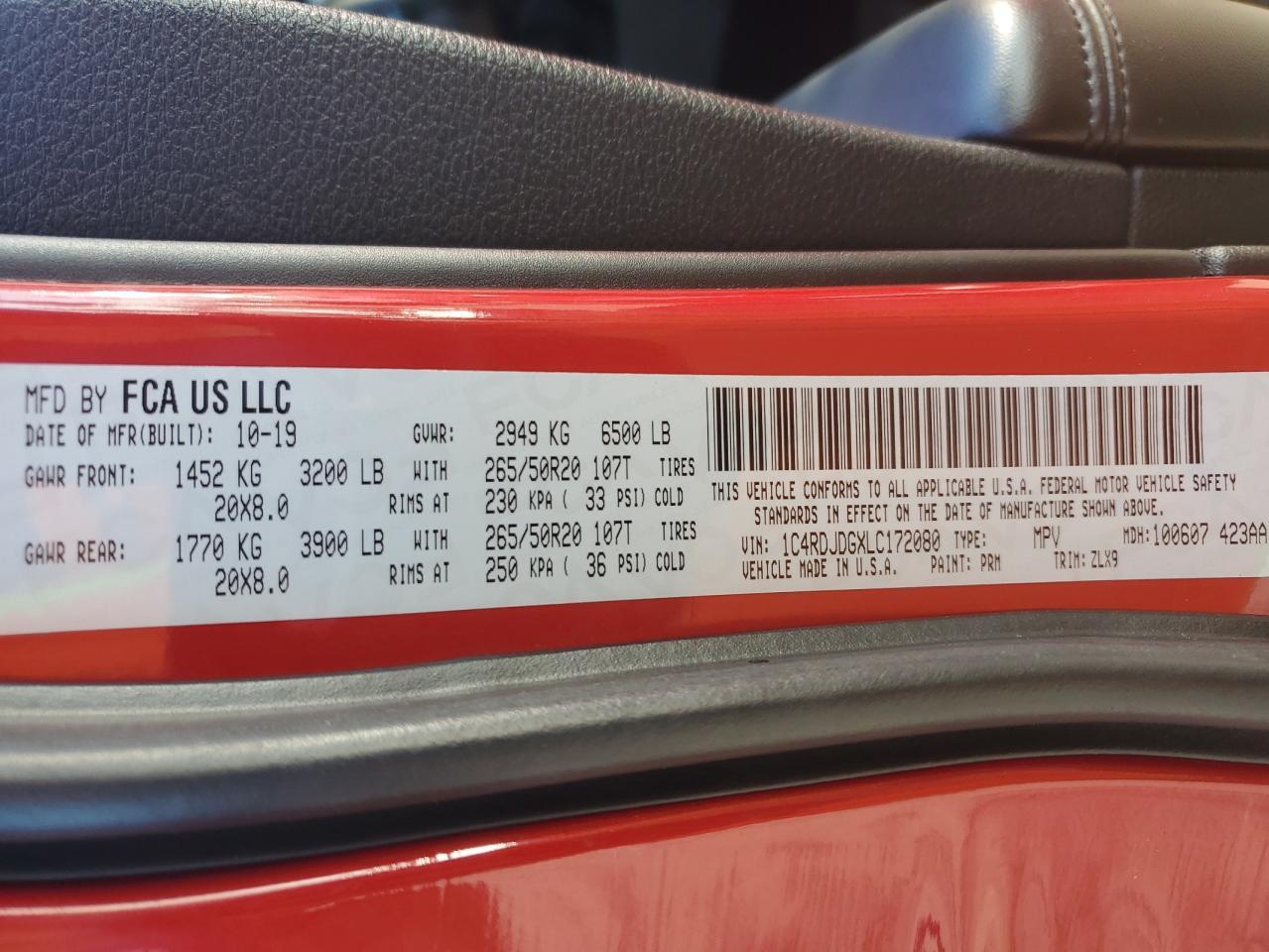 2020 DODGE DURANGO