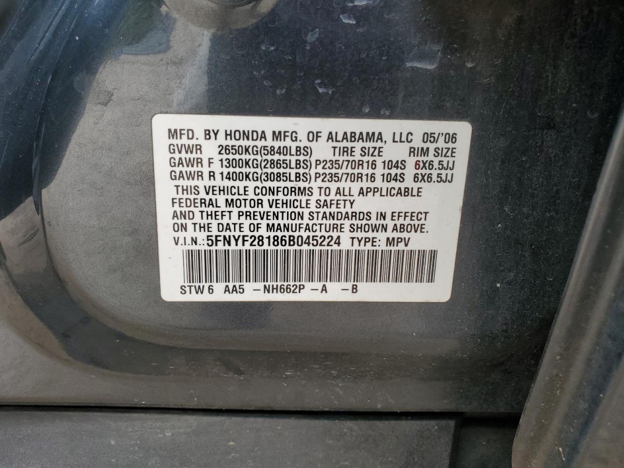 2006 HONDA PILOT
