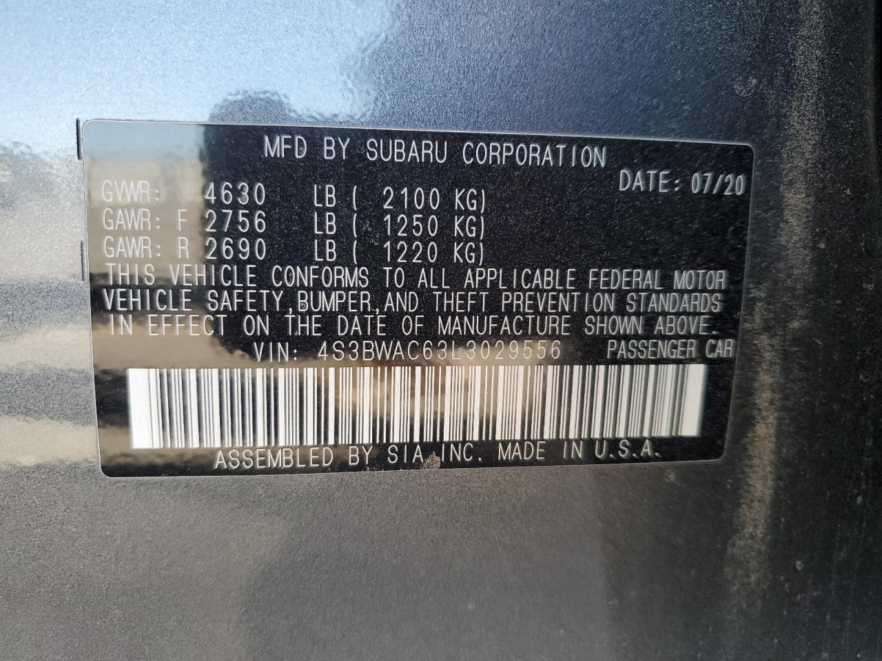 2020 SUBARU Legacy