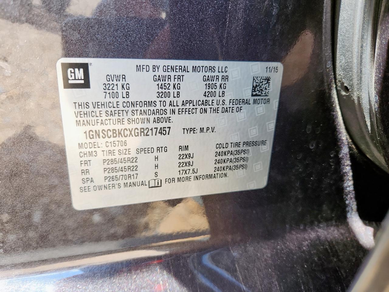 2016 CHEVROLET Tahoe