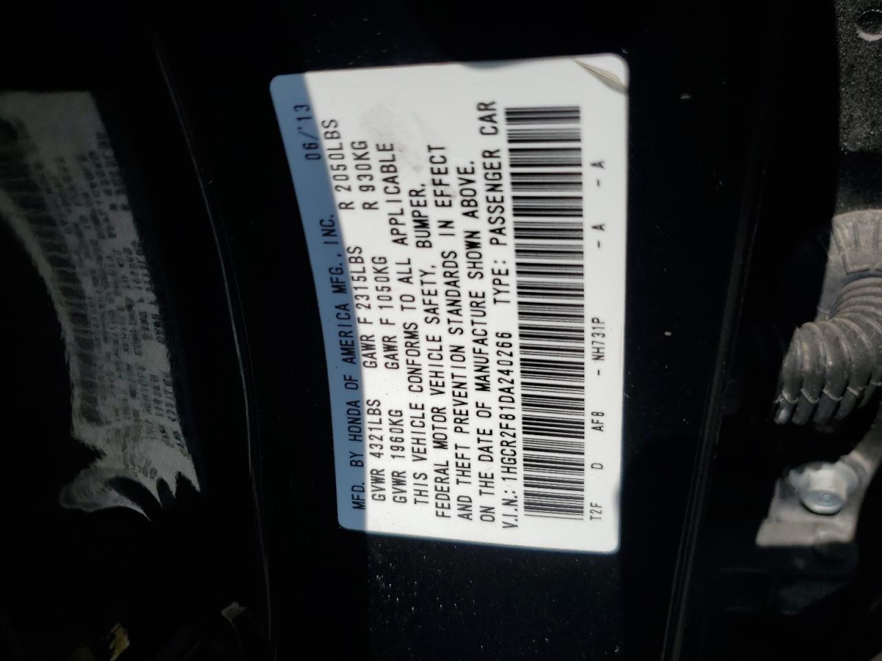 2013 HONDA ACCORD