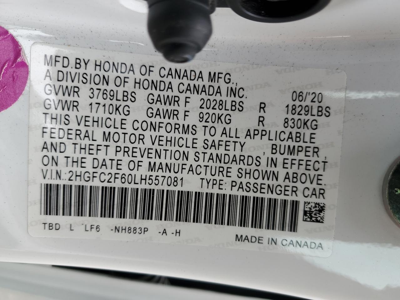 2020 HONDA CIVIC