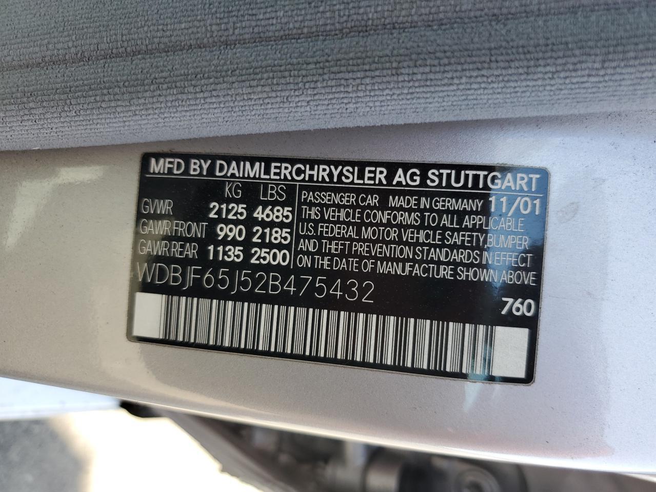2002 MERCEDES-BENZ E-Class