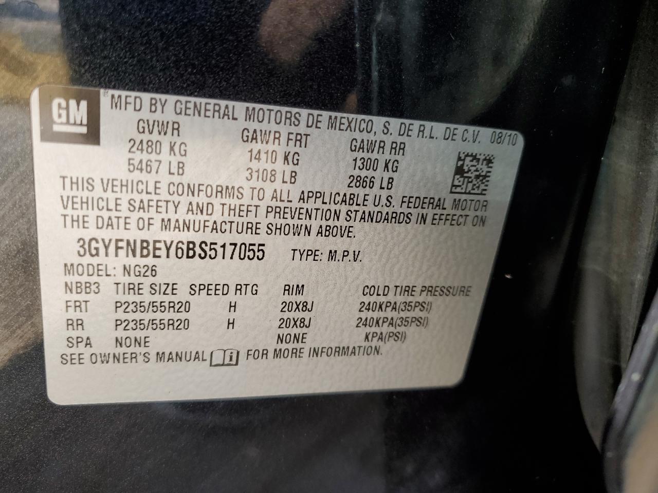 2011 CADILLAC SRX
