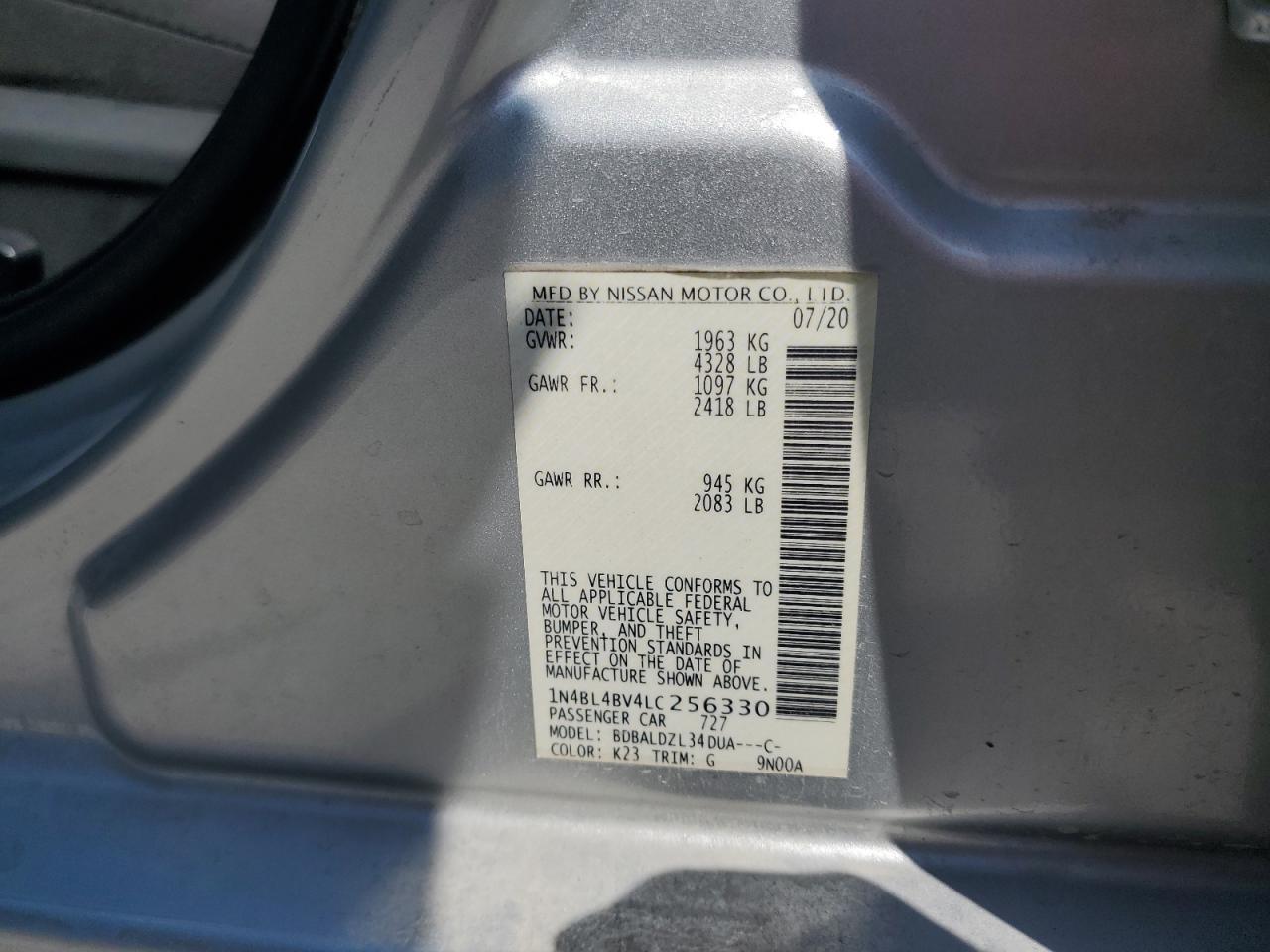 2020 NISSAN ALTIMA