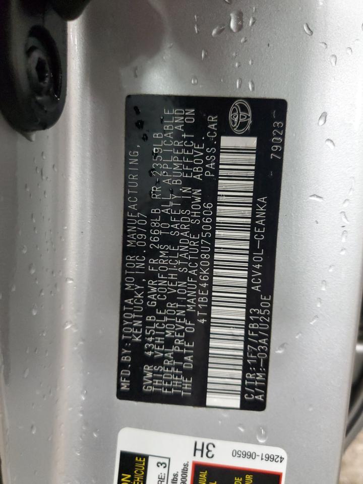 2008 TOYOTA CAMRY