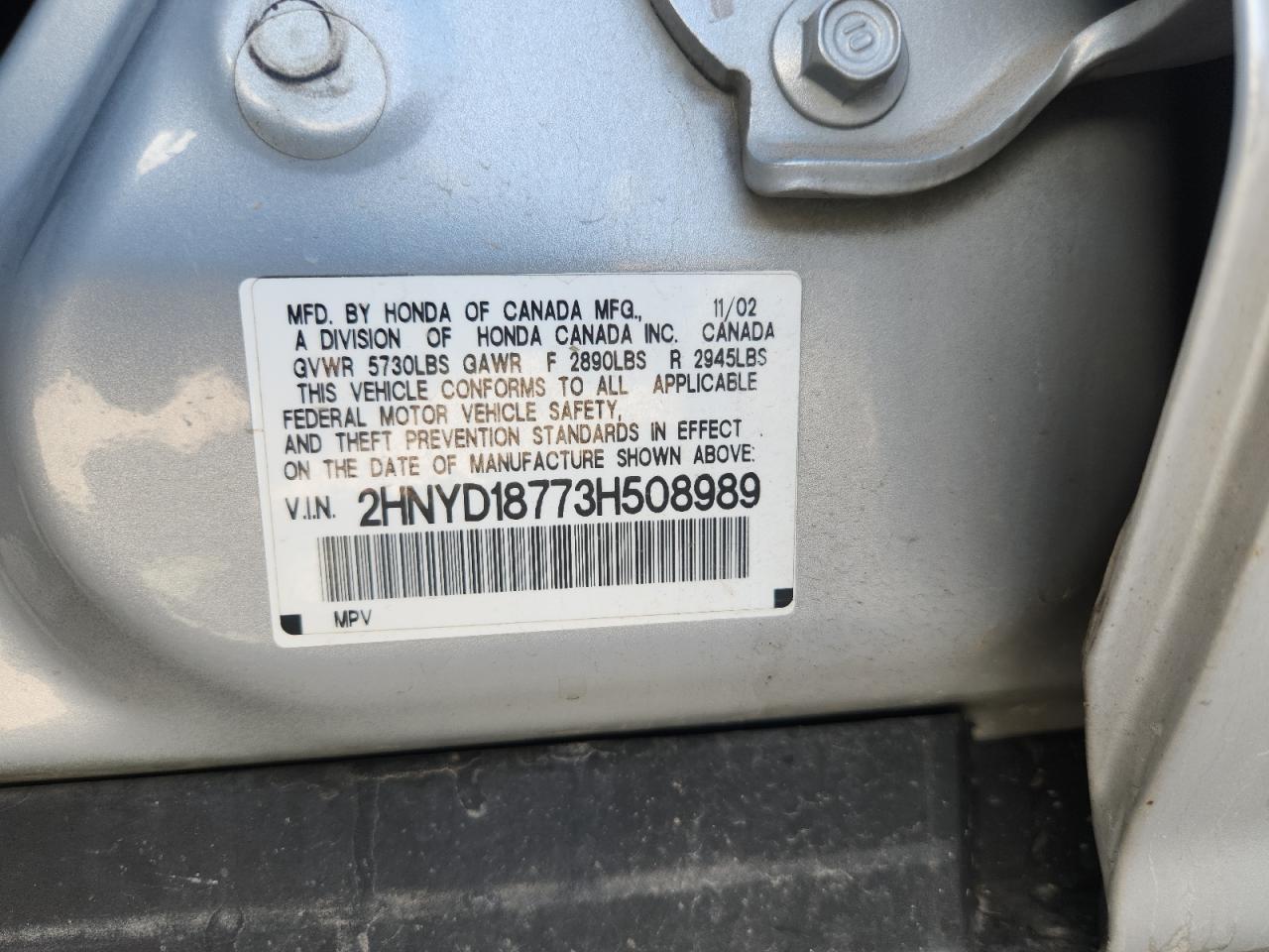 2003 ACURA MDX