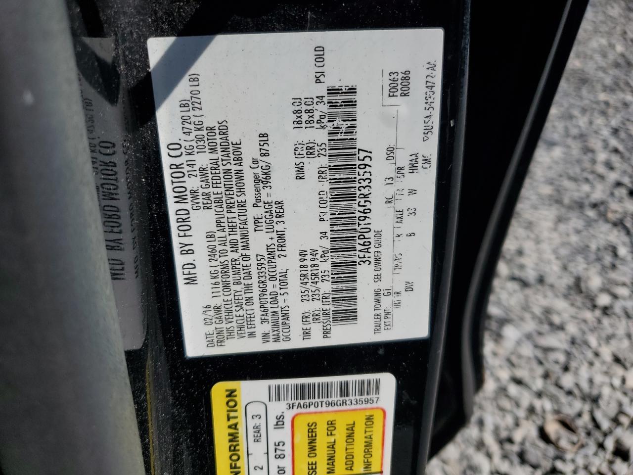 2016 FORD FUSION