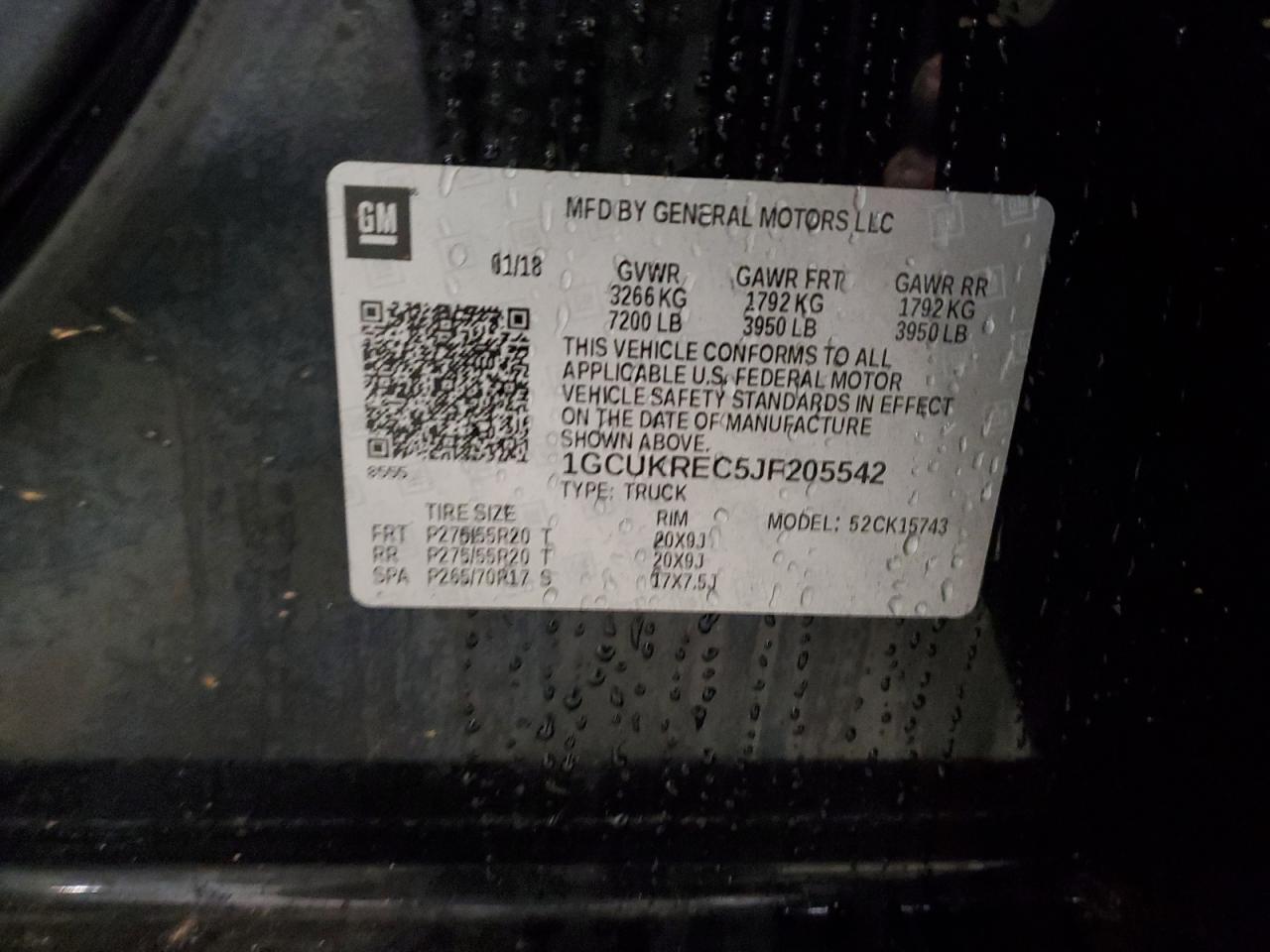 2018 CHEVROLET SILVERADO 1500