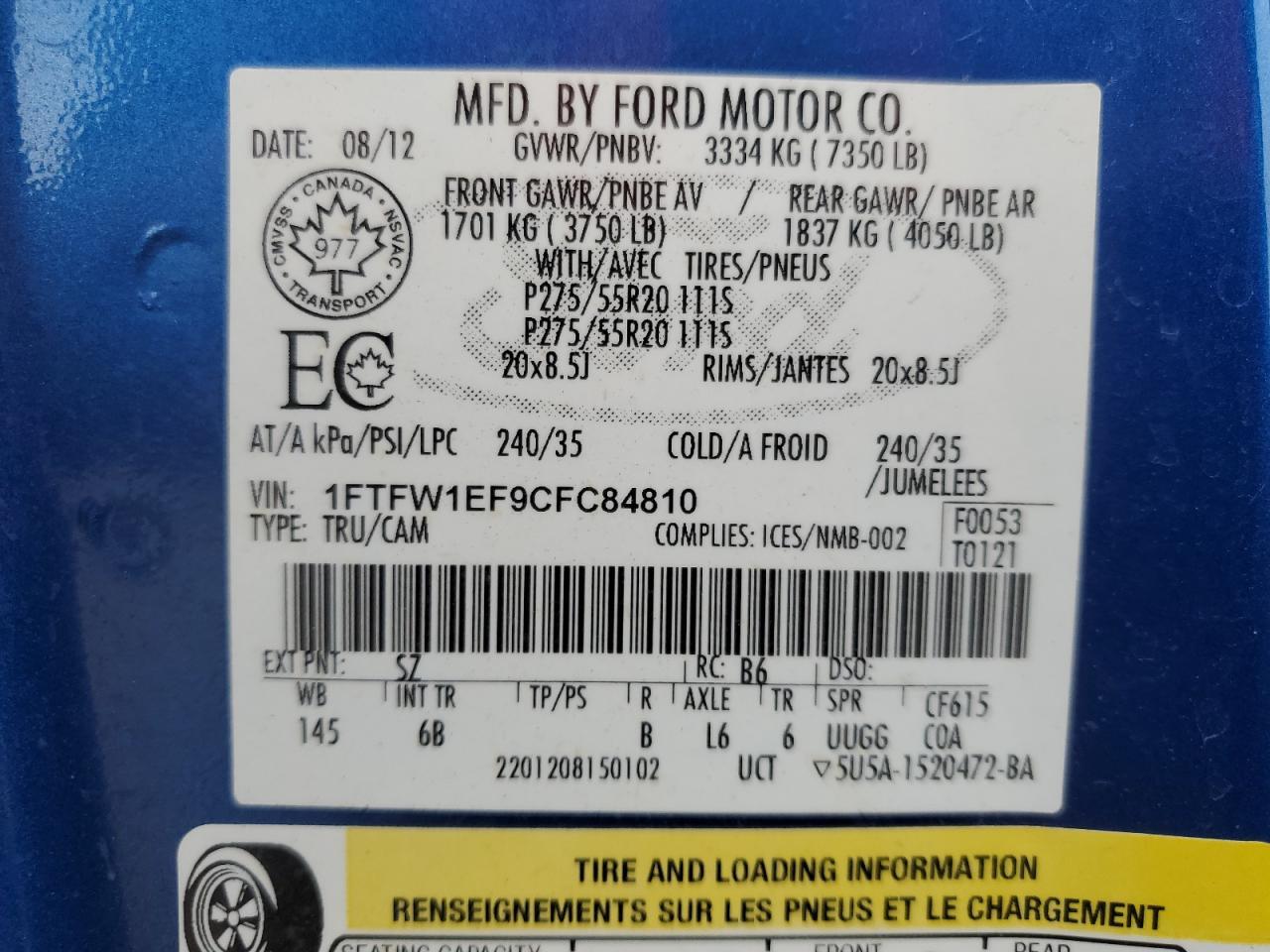 2012 FORD F-150