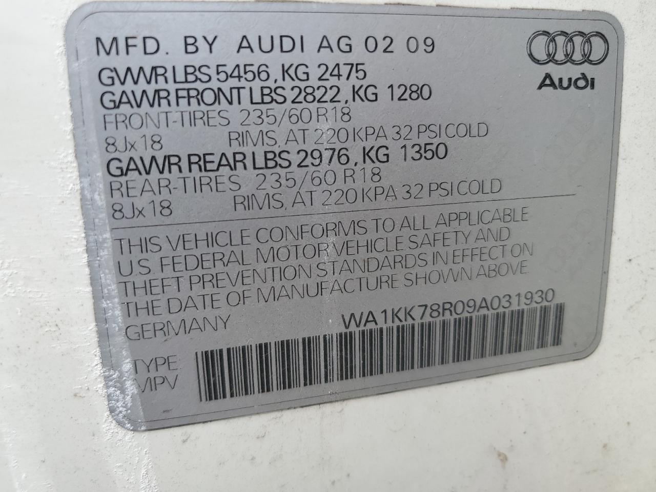 2009 AUDI Q5