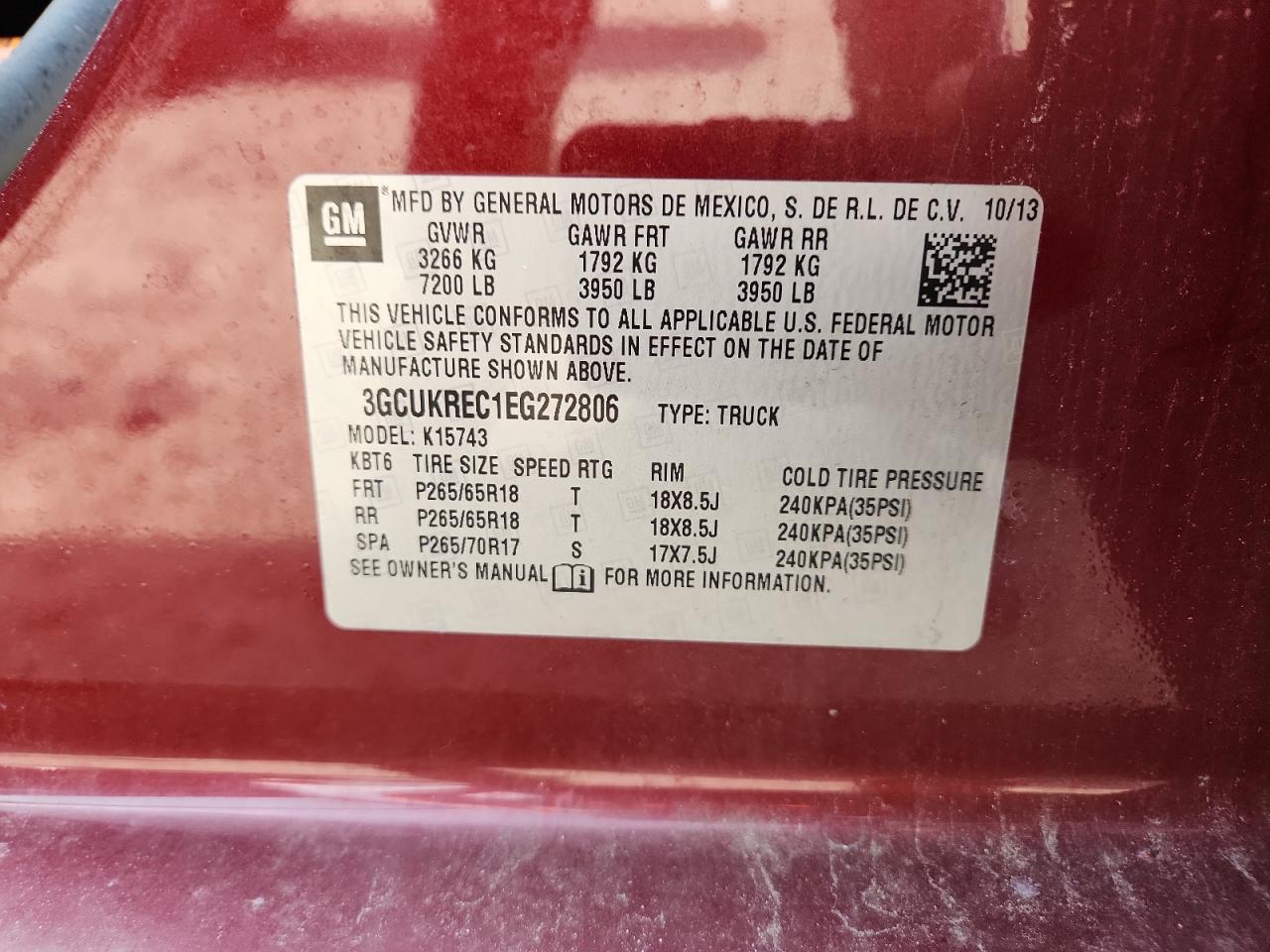2014 CHEVROLET SILVERADO 1500