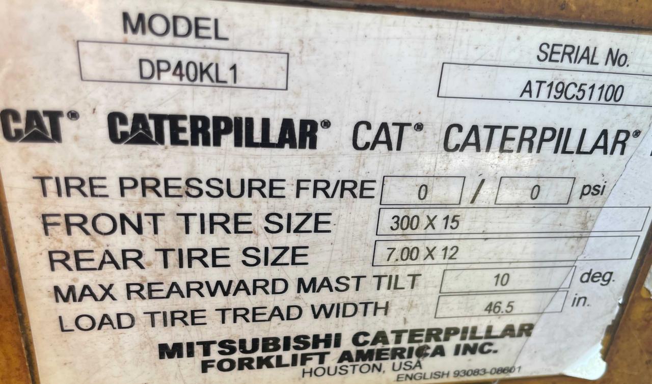 2008 CATERPILLAR Dp40kl1