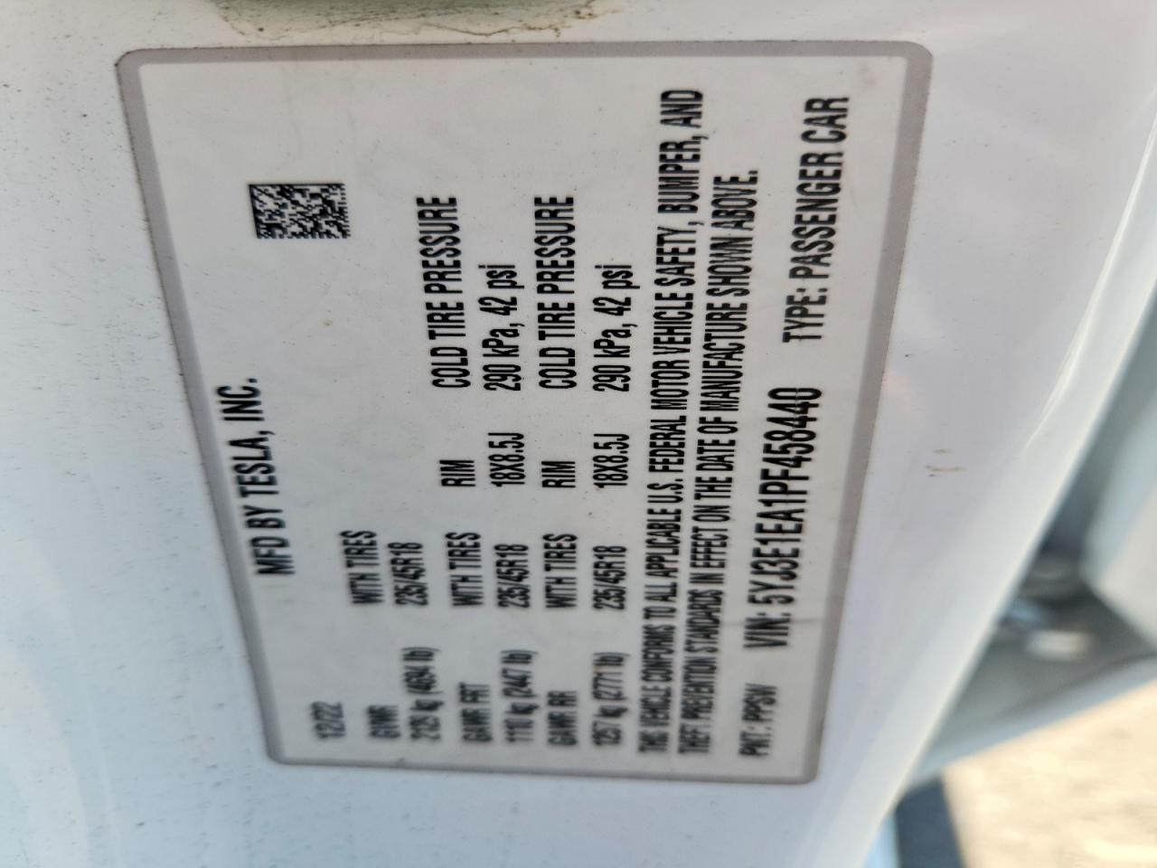 2023 TESLA MODEL 3