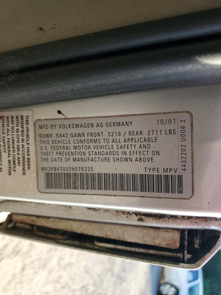 2002 VOLKSWAGEN Eurovan