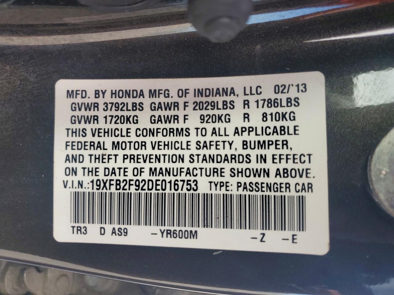 2013 HONDA CIVIC