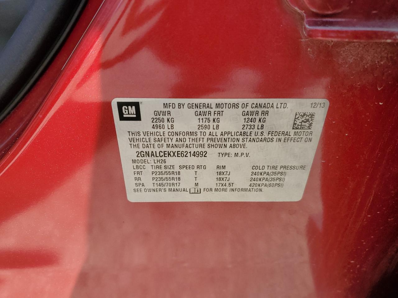 2014 CHEVROLET EQUINOX