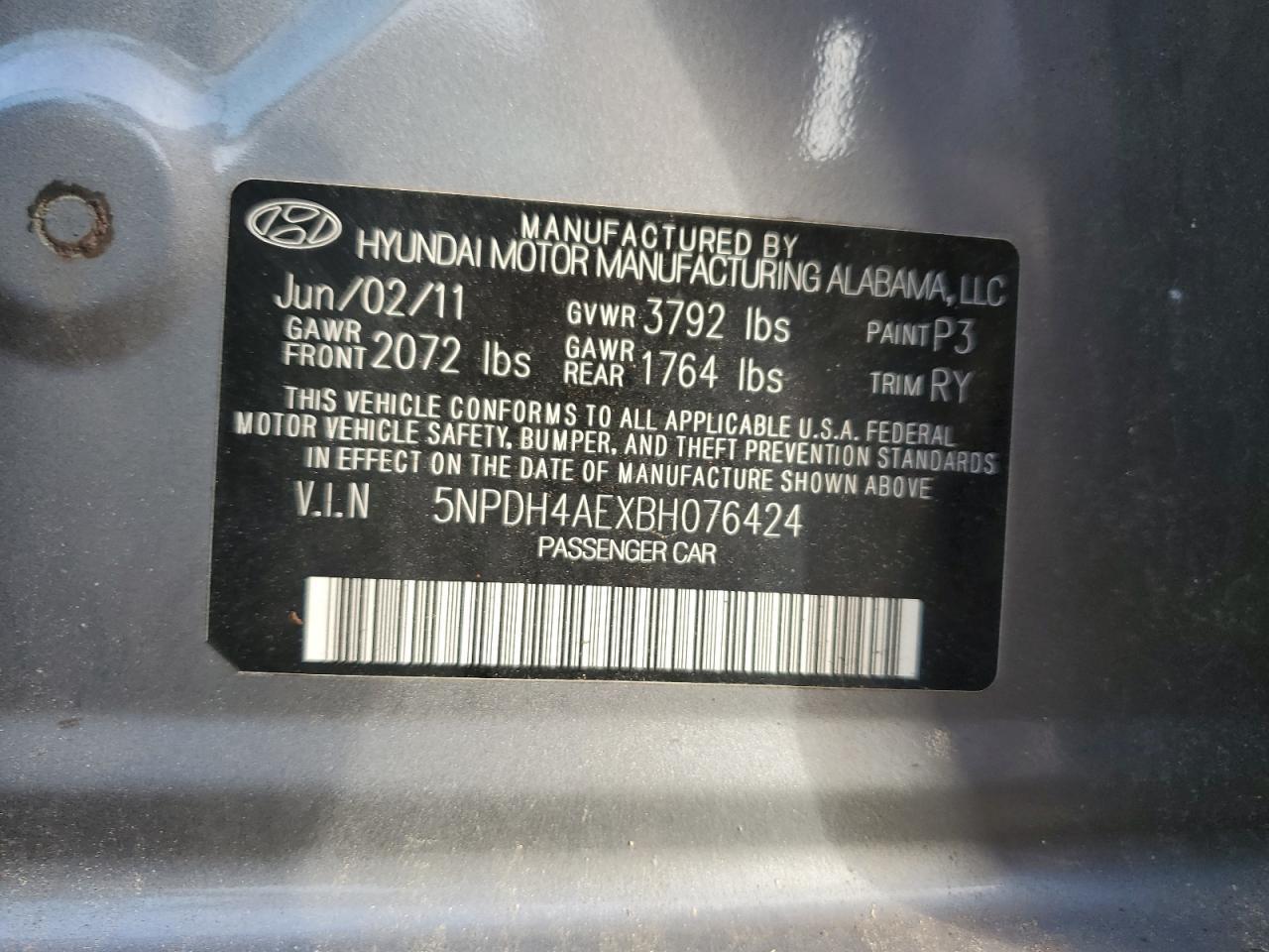2011 HYUNDAI ELANTRA