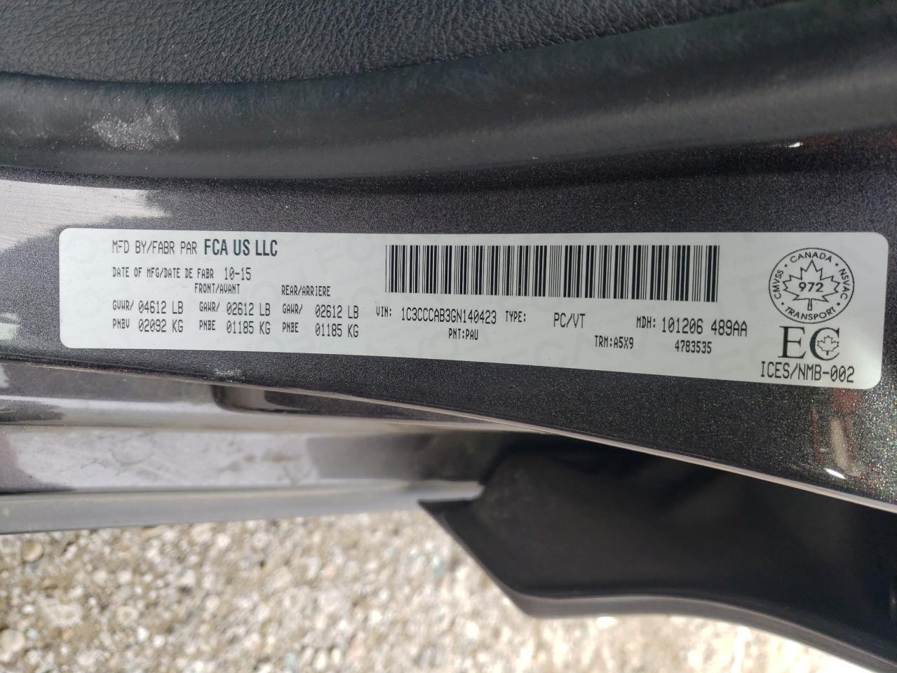 2016 CHRYSLER 200