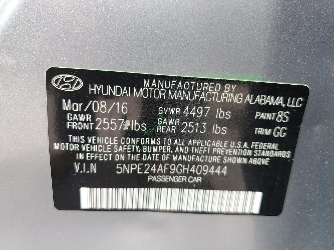 2016 HYUNDAI SONATA
